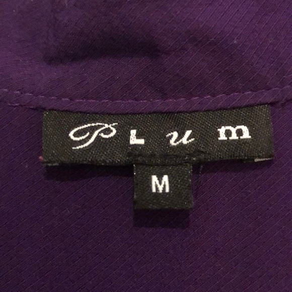 Plum button up tunic top - Picture 2 of 10